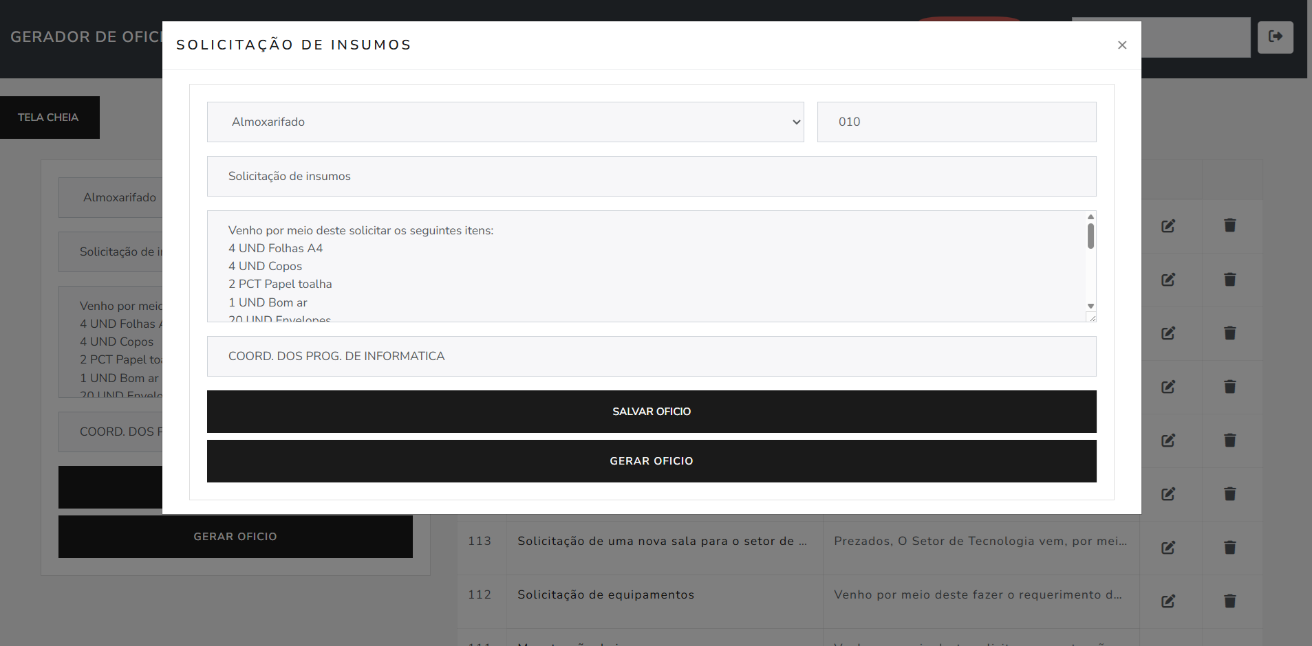 Gerador de Ofícios - Screenshot 4